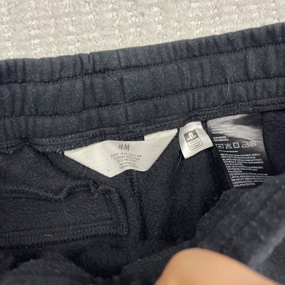 H&M x Playstation Boys Black Graphic Printed Sweatpants Joggers Size 14 Gaming - Picture 4 of 9